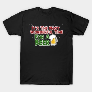 It's A Wonderful Time for a Beer Funny Christmas T-Shirt